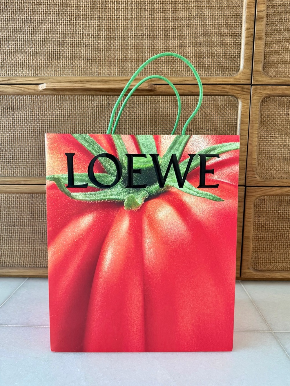 Loewe Tomato Gift Bag set with tissue paper and 2 ribbons